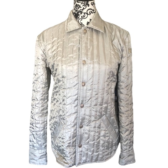 Ralph Lauren Polo Sport Silver Quilted Collared Jacket - Picture 1 of 10